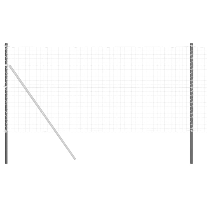 Palo della recinzione 2 pcs Grigio Acciaio Verniciato a Polvere 42012765