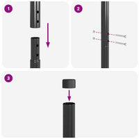 vidaXL Pali per Recinzione 2 pcs Grigio 200 cm