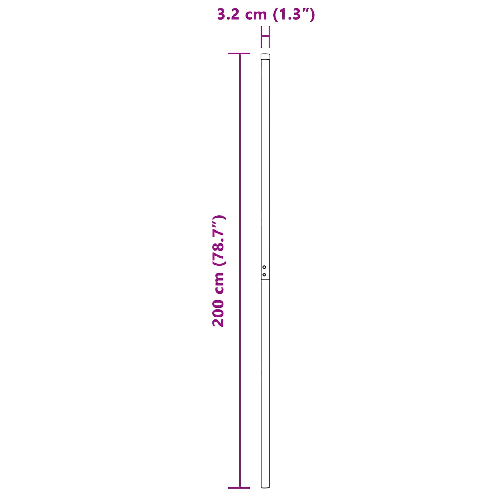 Palo della recinzione 2 pcs Grigio Acciaio Verniciato a Polvere 42012769