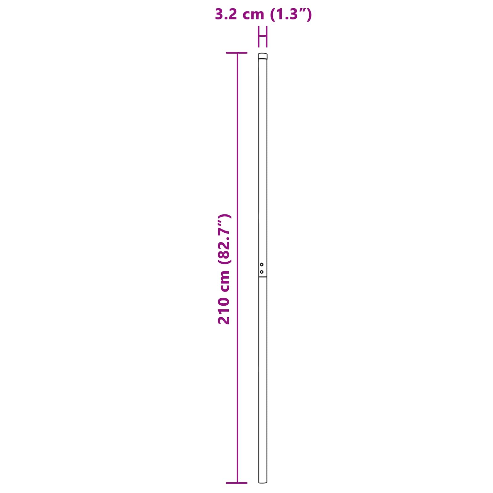 Palo della recinzione 2 pcs Grigio Acciaio Verniciato a Polvere 42012771