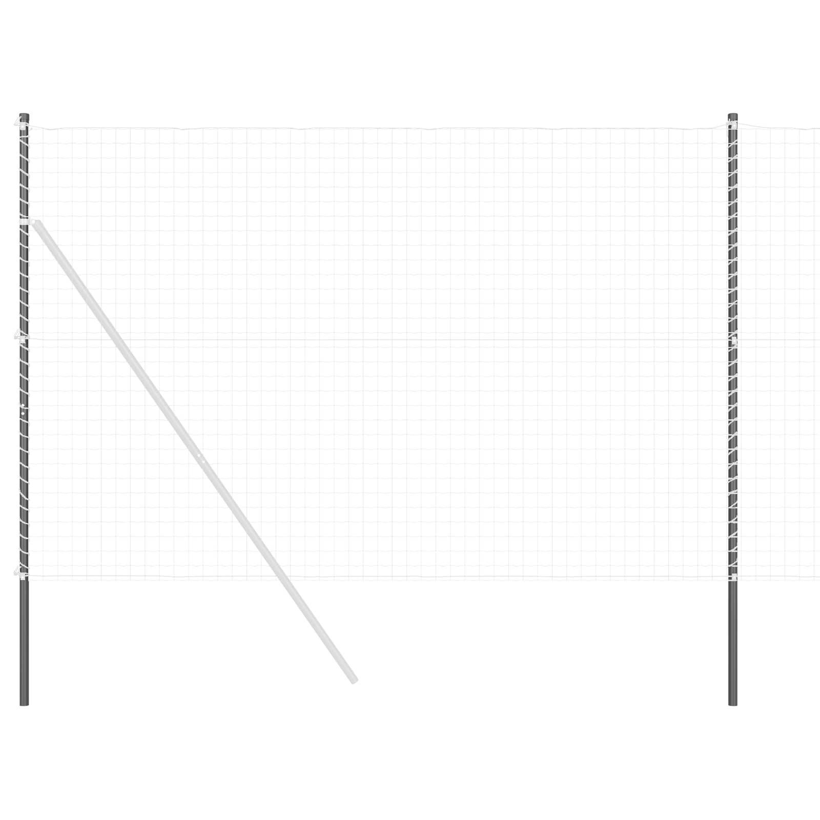 Palo della recinzione 12 pcs Grigio 42012772