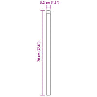 vidaXL Pali per Recinzione 2 pcs Argento 70 cm