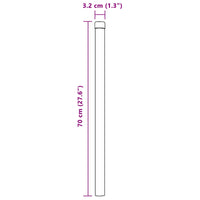 Palo della recinzione 2 pcs Argento 70 cm 42012777