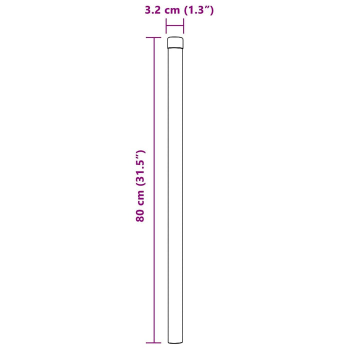 vidaXL Pali per Recinzione 12 pcs Argento 80 cm