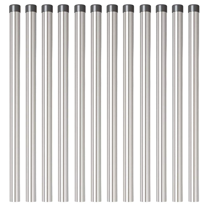 vidaXL Pali per Recinzione 12 pcs Argento 90 cm