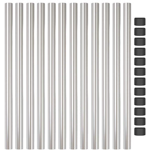 vidaXL Pali per Recinzione 12 pcs Argento 90 cm
