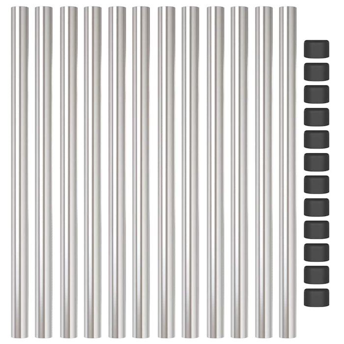 vidaXL Pali per Recinzione 12 pcs Argento 90 cm