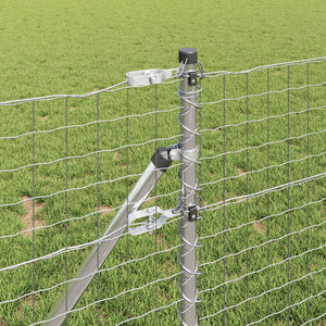 Palo della recinzione 2 pcs Argento 120 cm 42012787