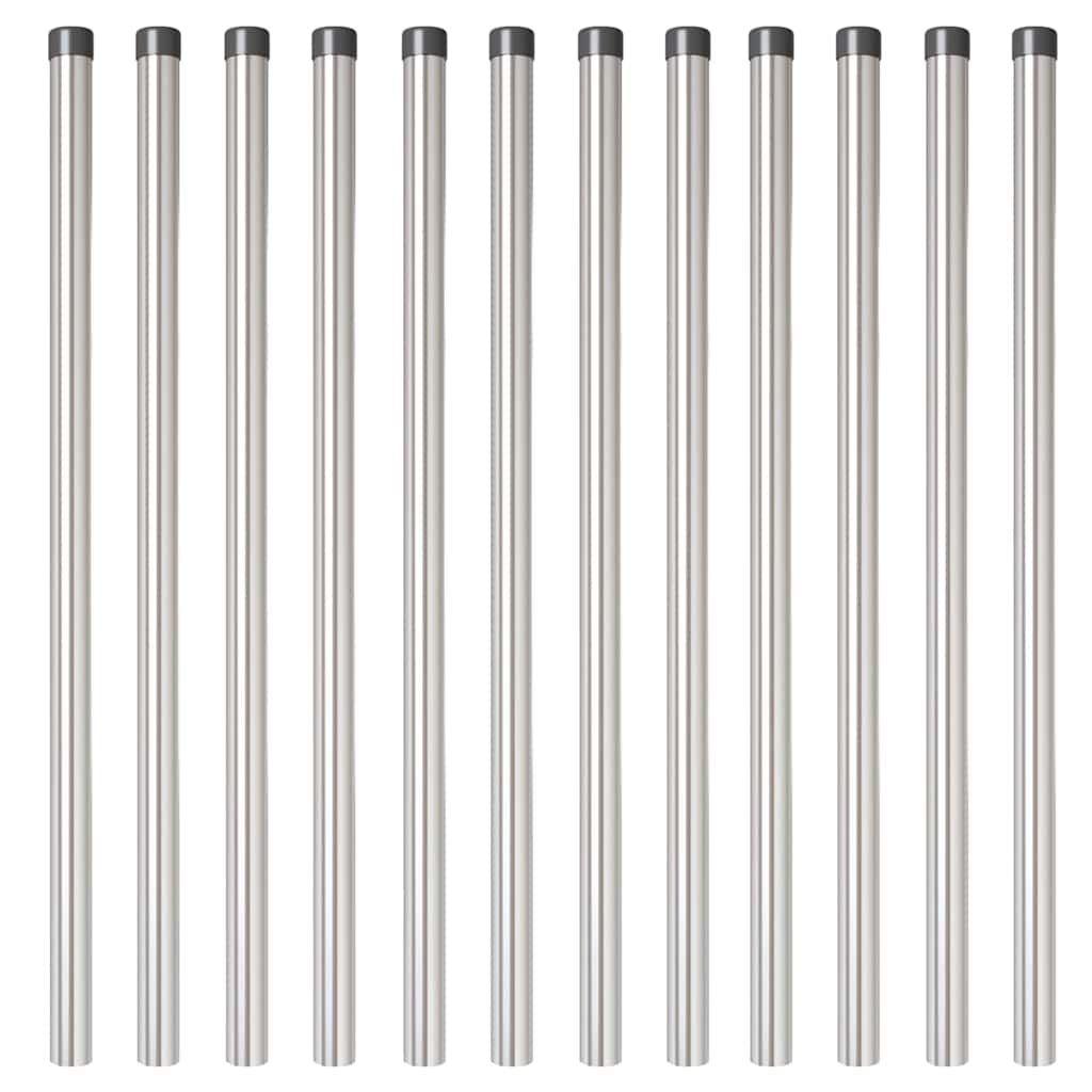 vidaXL Pali per Recinzione 12 pcs Argento 120 cm