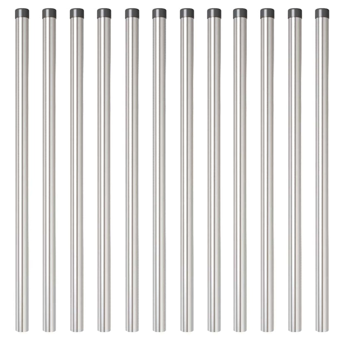 vidaXL Pali per Recinzione 12 pcs Argento 120 cm