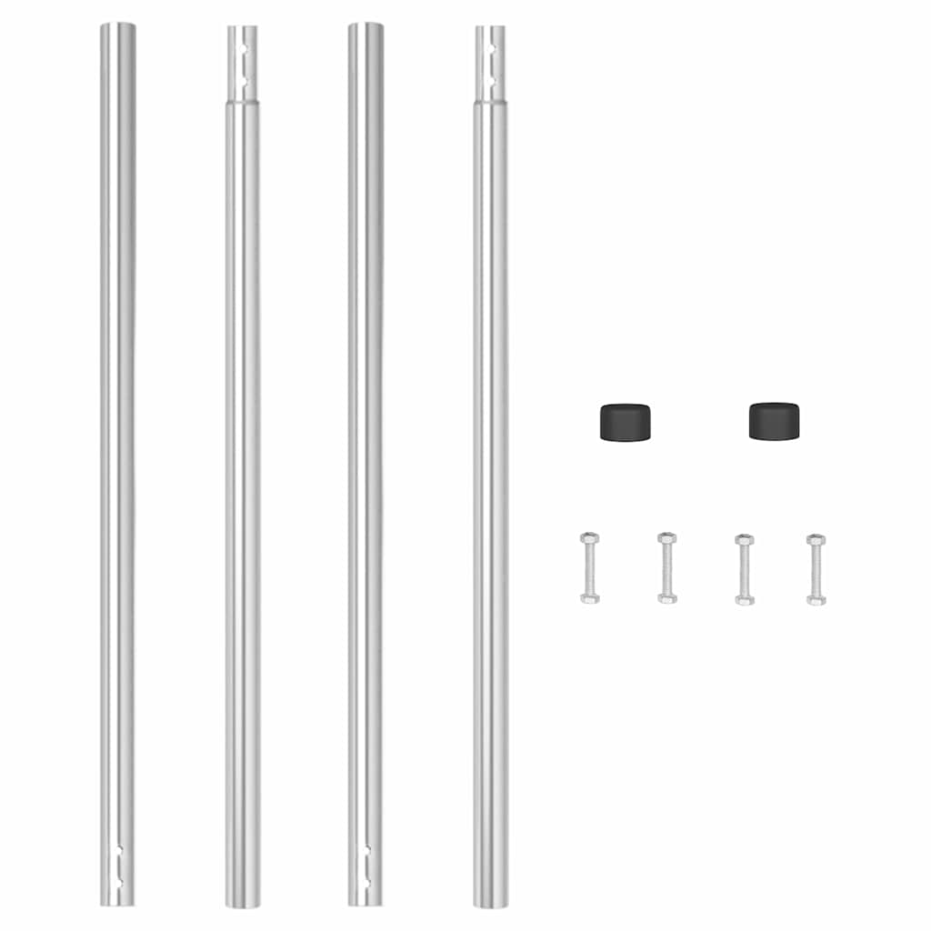 Pali per Recinzione 2 pcs Argento 130 cm 42012789