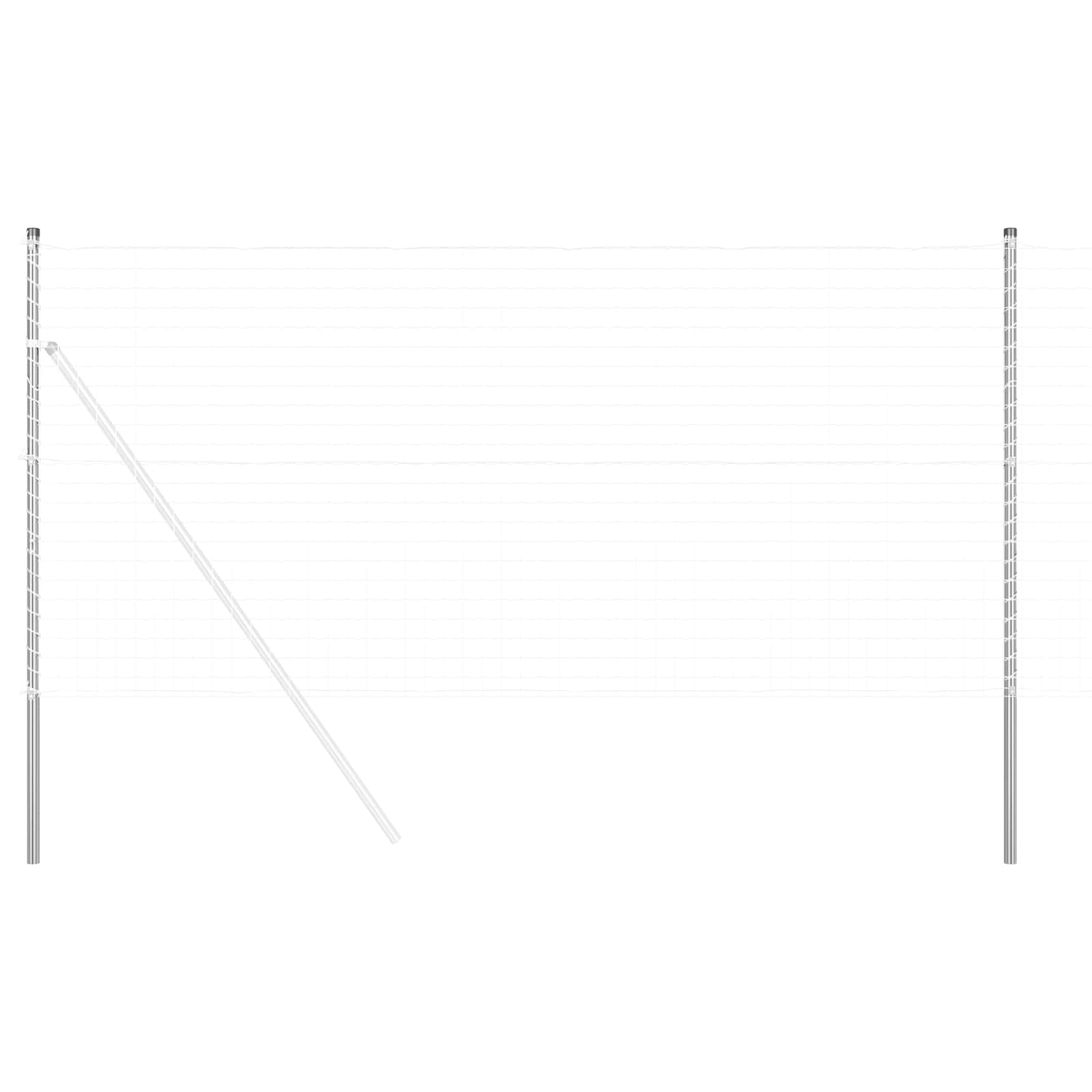 Palo della recinzione 2 pcs Argento 42012795