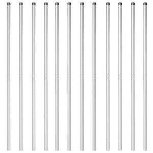 vidaXL Pali per Recinzione 12 pcs Argento 180 cm