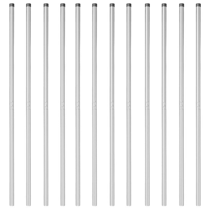 vidaXL Pali per Recinzione 12 pcs Argento 200 cm