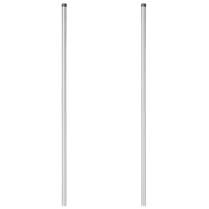 vidaXL Pali per Recinzione 2 pcs Argento 210 cm