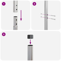 vidaXL Pali per Recinzione 2 pcs Argento 210 cm