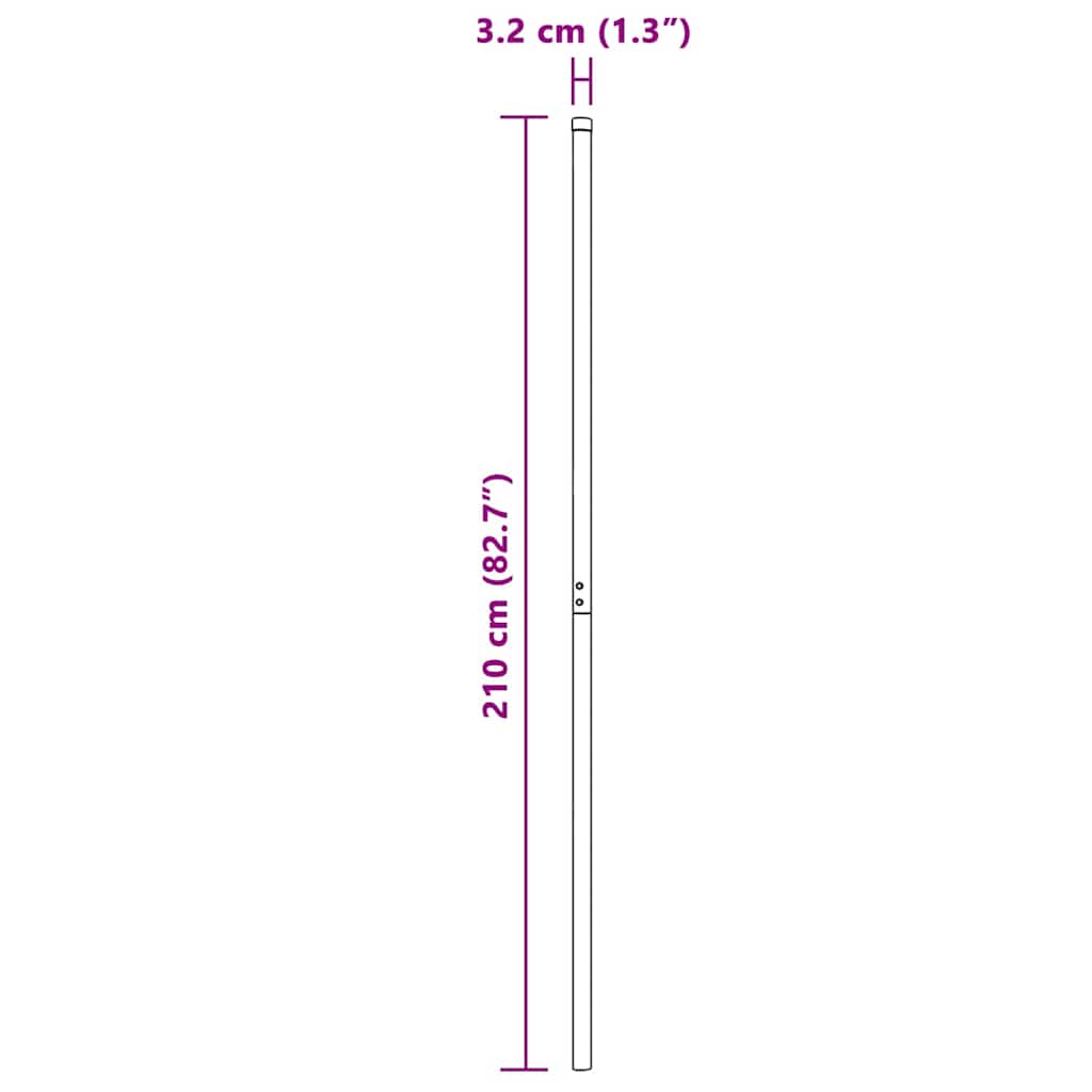 vidaXL Pali per Recinzione 2 pcs Argento 210 cm