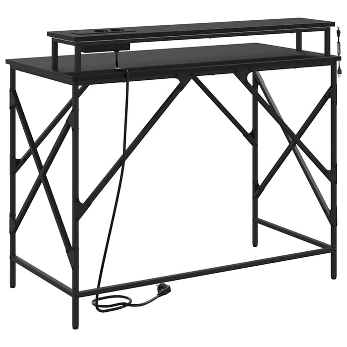 vidaXL Scrivania Rovere nero 100 x 50 x 86.5 cm Legno multistrato