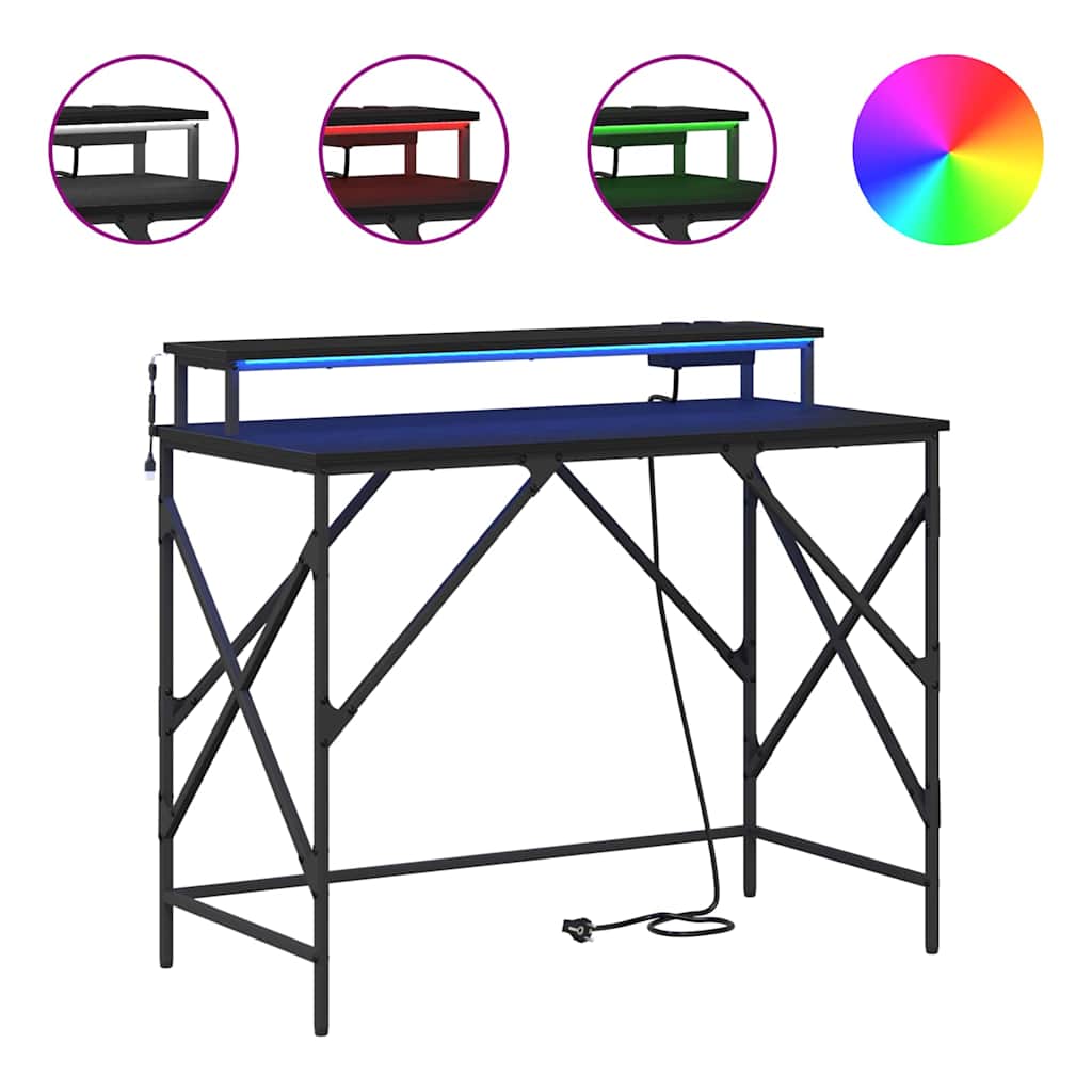 Scrivania Rovere nero 100 x 50 x 86.5 cm Legno multistrato 859395