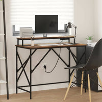 vidaXL Scrivania Rovere fumo 100 x 50 x 86.5 cm Legno multistrato