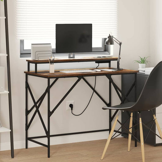 Scrivania Rovere fumo 100 x 50 x 86.5 cm Legno multistrato 859397