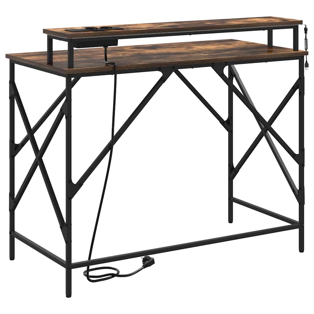 vidaXL Scrivania Rovere fumo 100 x 50 x 86.5 cm Legno multistrato