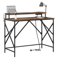 vidaXL Scrivania Rovere fumo 100 x 50 x 86.5 cm Legno multistrato