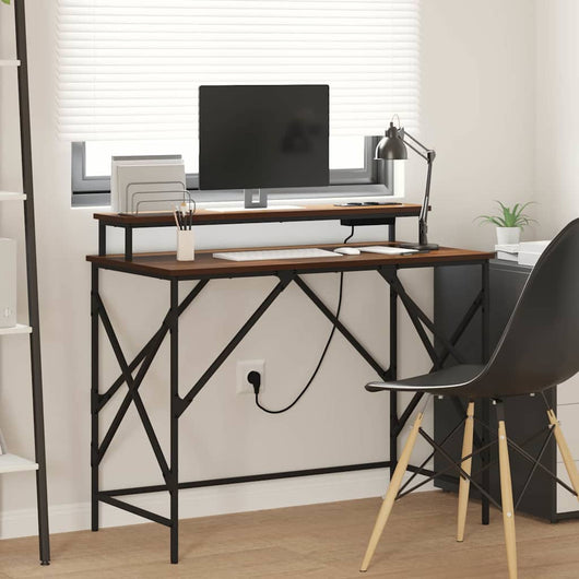 Scrivania Rovere marrone 100 x 50 x 86.5 cm Legno multistrato 859399