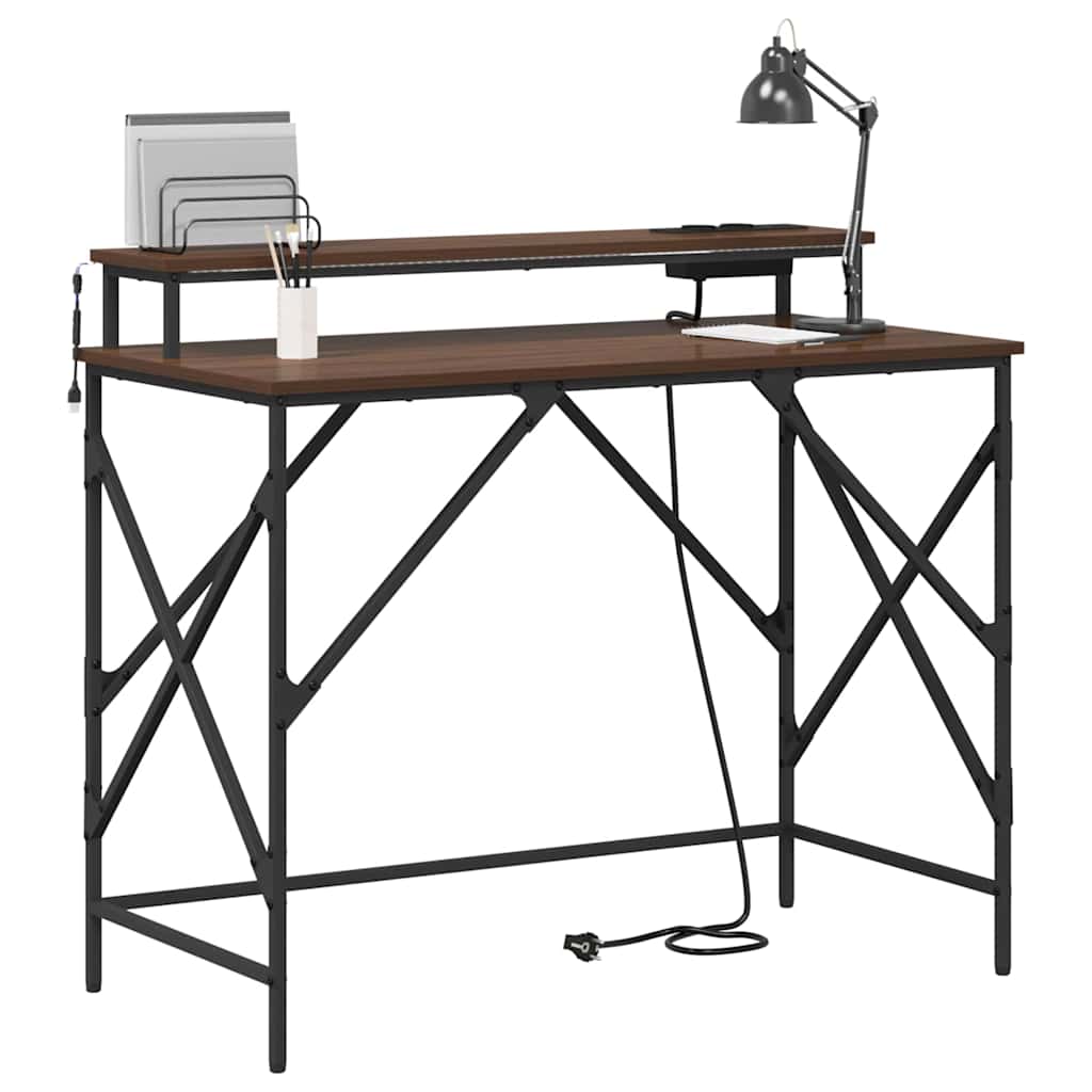 vidaXL Scrivania Rovere marrone 100 x 50 x 86.5 cm Legno multistrato