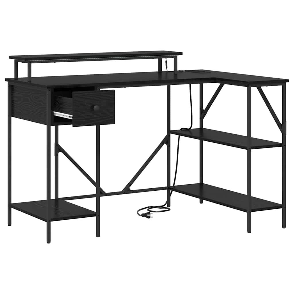 vidaXL Scrivania Rovere nero 120 x 79 x 86.5 cm Legno multistrato