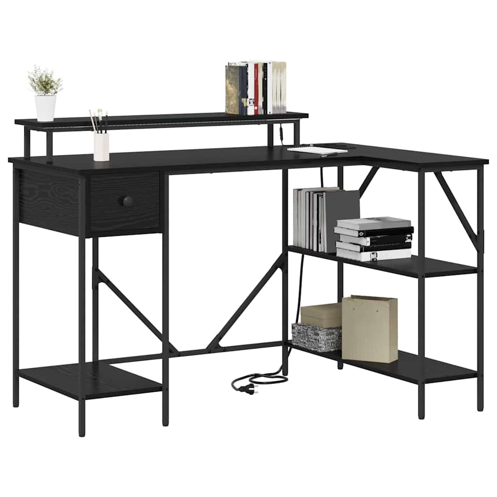 vidaXL Scrivania Rovere nero 120 x 79 x 86.5 cm Legno multistrato