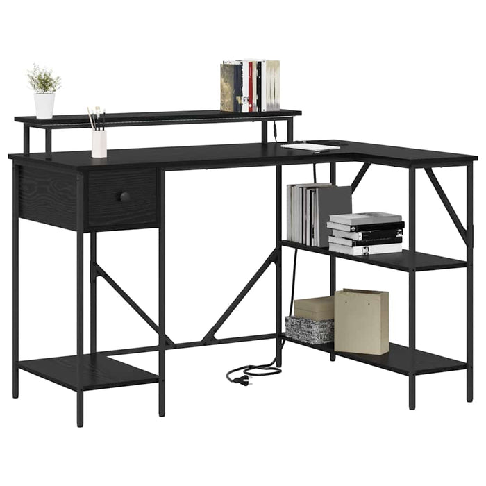 vidaXL Scrivania Rovere nero 120 x 79 x 86.5 cm Legno multistrato