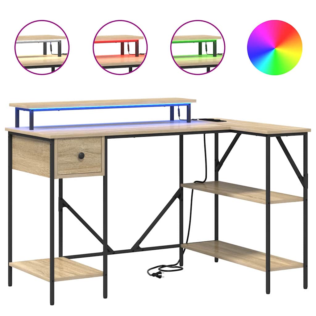 vidaXL Scrivania rovere sonoma 120 x 79 x 86.5 cm Legno multistrato