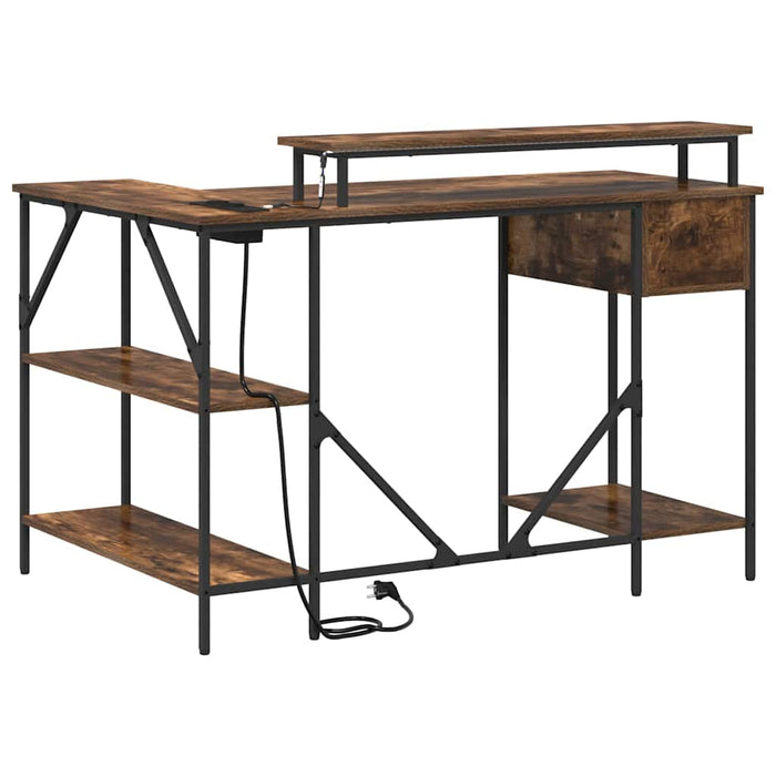 vidaXL Scrivania Rovere fumo 120 x 79 x 86.5 cm Legno multistrato