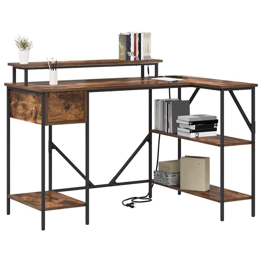 Scrivania Rovere fumo 120 x 79 x 86.5 cm Legno multistrato 859402