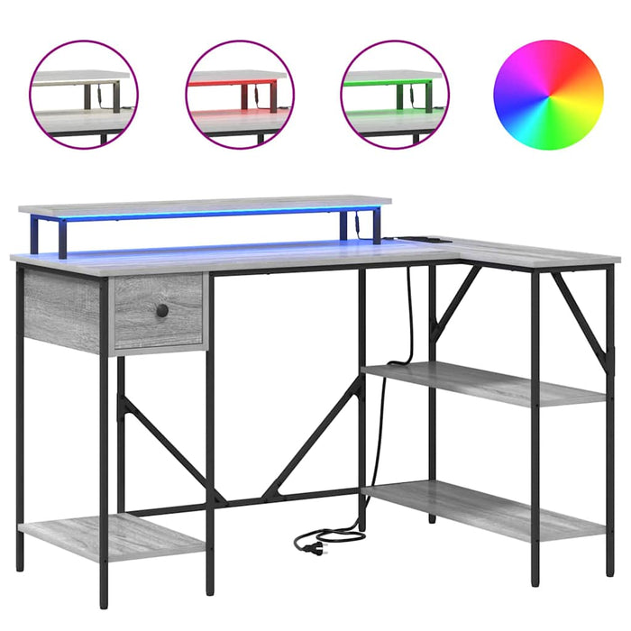 vidaXL Scrivania Grigio sonoma 120 x 79 x 86.5 cm Legno multistrato