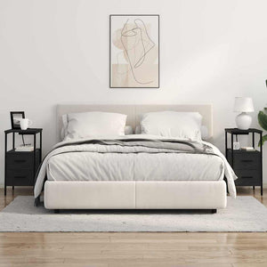 vidaXL Mobiletti da Notte 2 pcs Rovere nero 30 x 48 x 61 cm