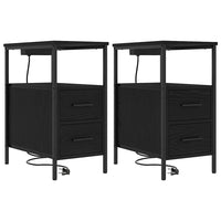 vidaXL Mobiletti da Notte 2 pcs Rovere nero 30 x 48 x 61 cm