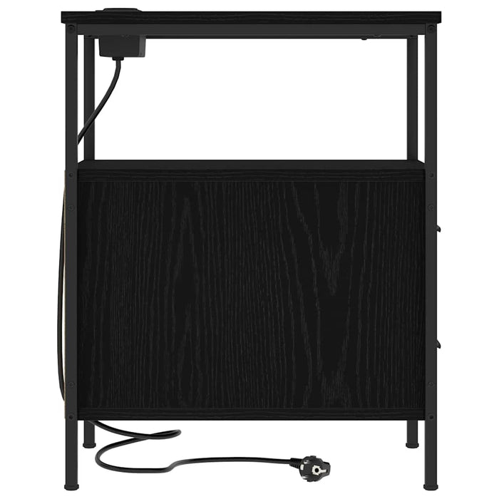 vidaXL Mobiletti da Notte 2 pcs Rovere nero 30 x 48 x 61 cm