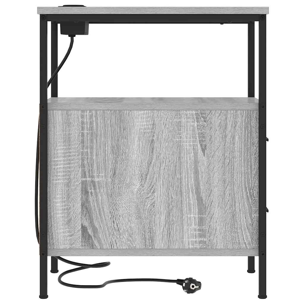 vidaXL Mobiletti da Notte 2 pcs Grigio sonoma 30 x 48 x 61 cm