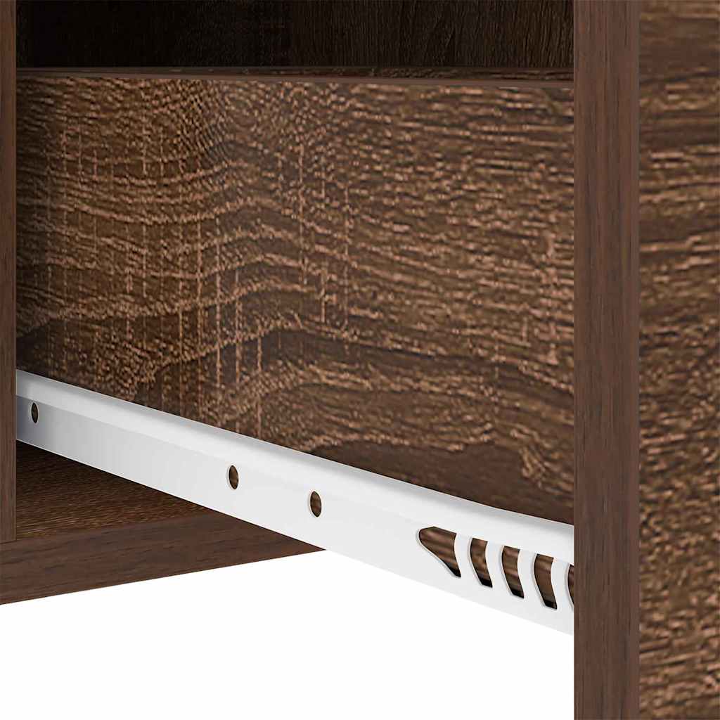 vidaXL Armadio da Notte con cassetto Rovere marrone 30 x 48 x 61 cm