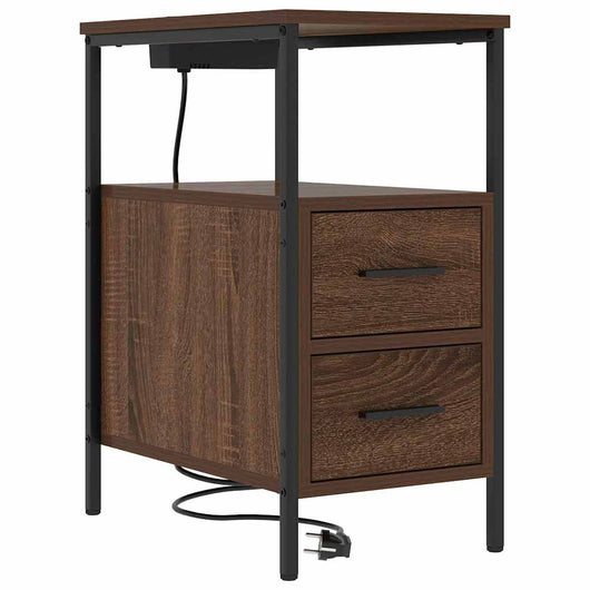 Armadio da Notte con cassetto Rovere marrone 30 x 48 x 61 cm 859418