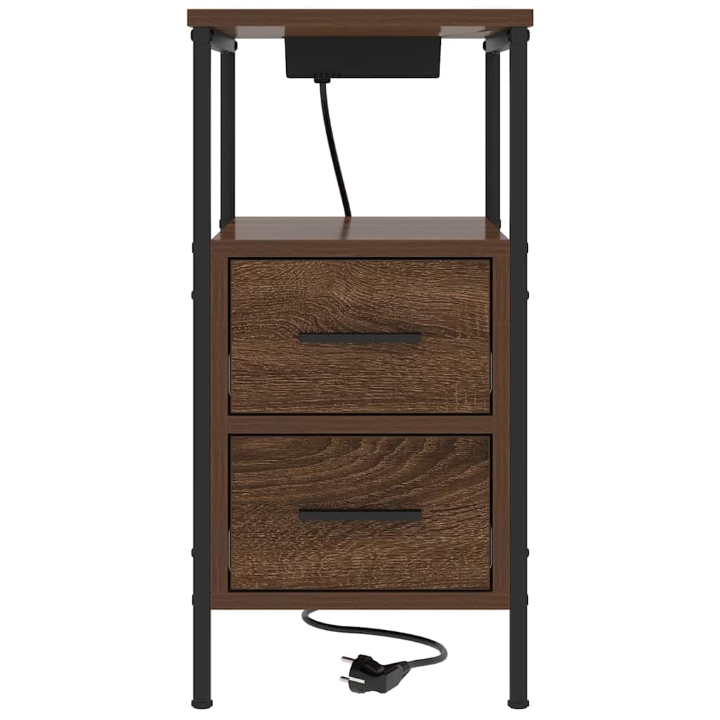vidaXL Armadio da Notte con cassetto Rovere marrone 30 x 48 x 61 cm