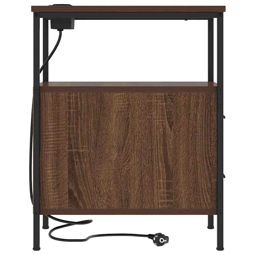 Armadio da Notte con cassetto Rovere marrone 30 x 48 x 61 cm 859418