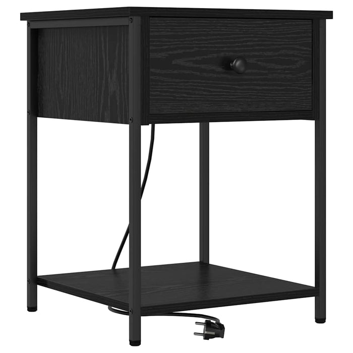vidaXL Armadio da Notte con cassetto 2 pcs Rovere nero 42 x 41 x 56 cm