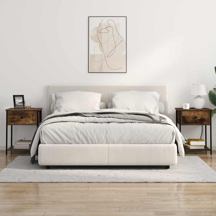 vidaXL Armadio da Notte con cassetto 2 pcs Rovere fumo 42 x 41 x 56 cm