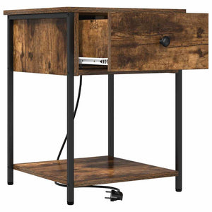 vidaXL Armadio da Notte con cassetto 2 pcs Rovere fumo 42 x 41 x 56 cm