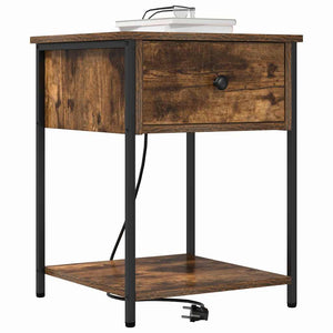 vidaXL Armadio da Notte con cassetto 2 pcs Rovere fumo 42 x 41 x 56 cm