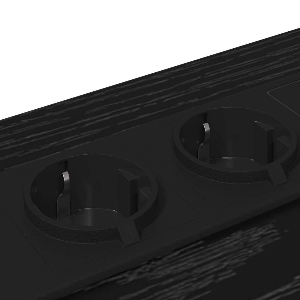 vidaXL Comò con stazione di ricarica con cassetto 2 pcs Rovere nero