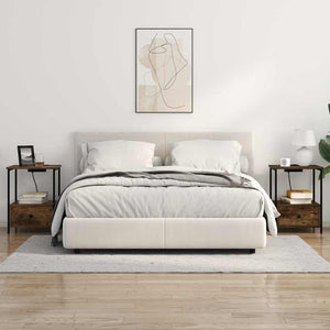 Comò con stazione di ricarica con cassetto 2 pcs Rovere fumo 859435